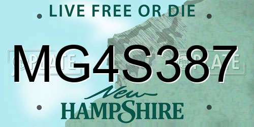 MG4S387 New Hampshire License Plate