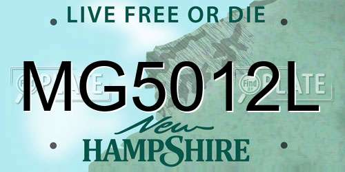 MG5012L New Hampshire License Plate