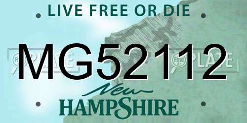 MG52112 New Hampshire License Plate