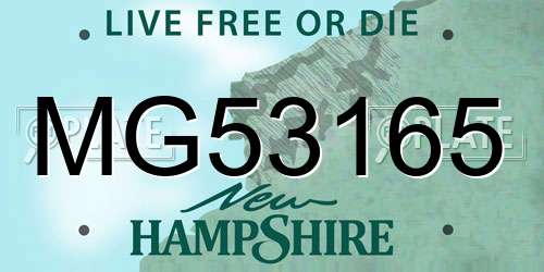 MG53165 New Hampshire License Plate