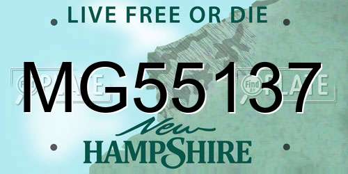 MG55137 New Hampshire License Plate