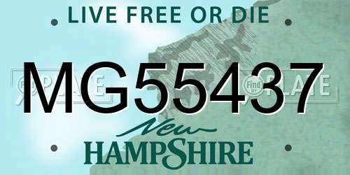 MG55437 New Hampshire License Plate