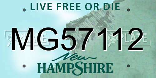 MG57112 New Hampshire License Plate