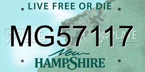 MG57117 New Hampshire License Plate