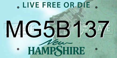 MG5B137 New Hampshire License Plate