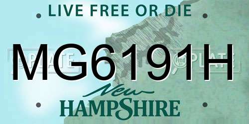 MG6191H New Hampshire License Plate