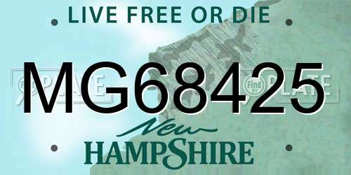 MG68425 New Hampshire License Plate
