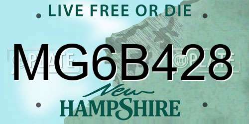 MG6B428 New Hampshire License Plate