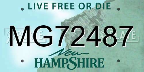 MG72487 New Hampshire License Plate