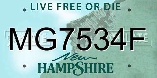 MG7534F New Hampshire License Plate