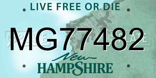 MG77482 New Hampshire License Plate