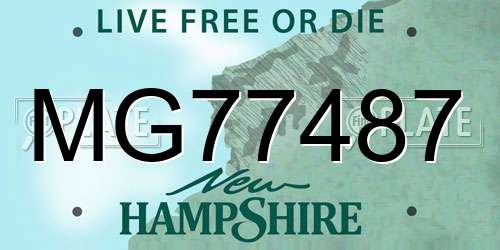 MG77487 New Hampshire License Plate