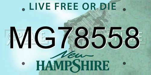 MG78558 New Hampshire License Plate