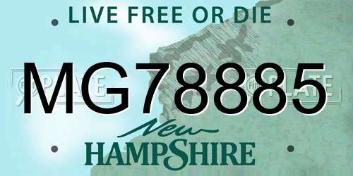 MG78885 New Hampshire License Plate