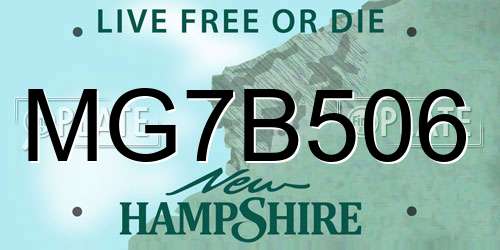 MG7B506 New Hampshire License Plate