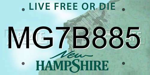 MG7B885 New Hampshire License Plate