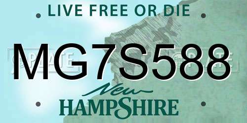 MG7S588 New Hampshire License Plate