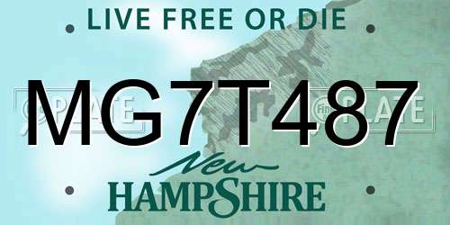 MG7T487 New Hampshire License Plate