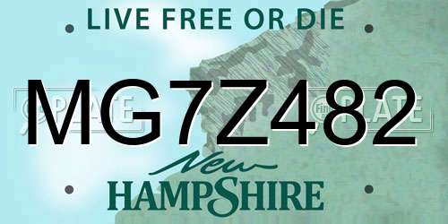 MG7Z482 New Hampshire License Plate