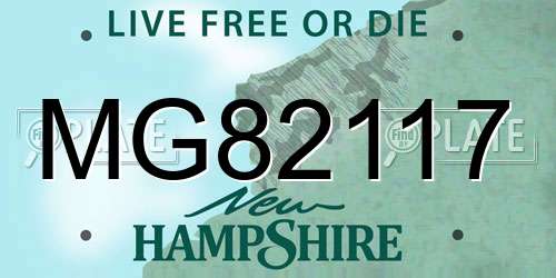 MG82117 New Hampshire License Plate