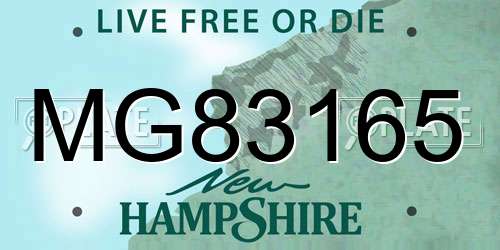 MG83165 New Hampshire License Plate