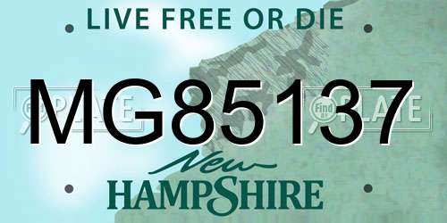MG85137 New Hampshire License Plate