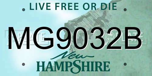 MG9032B New Hampshire License Plate