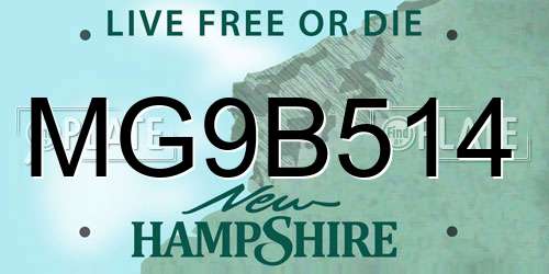 MG9B514 New Hampshire License Plate