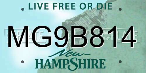 MG9B814 New Hampshire License Plate