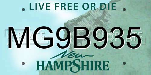 MG9B935 New Hampshire License Plate