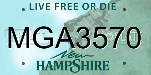 MGA3570 New Hampshire License Plate