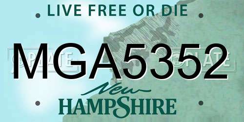 MGA5352 New Hampshire License Plate