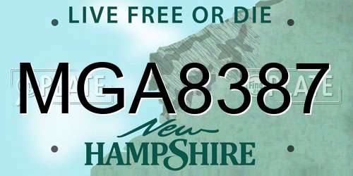 MGA8387 New Hampshire License Plate