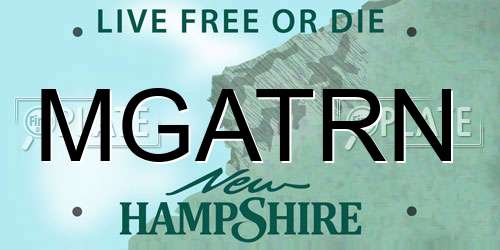 MGATRN New Hampshire License Plate