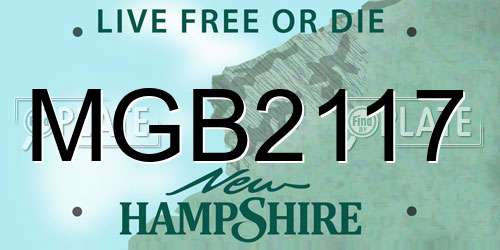 MGB2117 New Hampshire License Plate