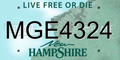 MGE4324 New Hampshire License Plate
