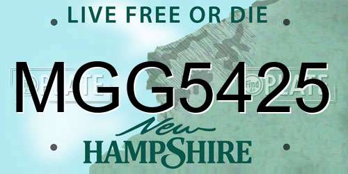 MGG5425 New Hampshire License Plate