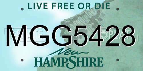 MGG5428 New Hampshire License Plate