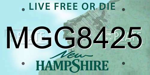 MGG8425 New Hampshire License Plate