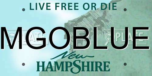 MGOBLUE New Hampshire License Plate