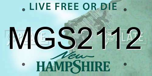 MGS2112 New Hampshire License Plate