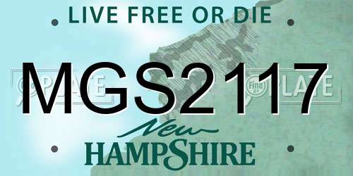 MGS2117 New Hampshire License Plate