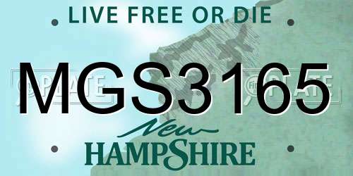 MGS3165 New Hampshire License Plate
