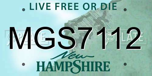 MGS7112 New Hampshire License Plate