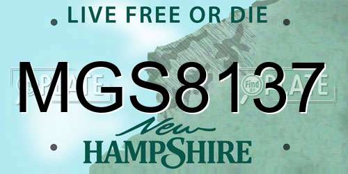 MGS8137 New Hampshire License Plate