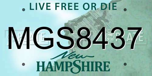 MGS8437 New Hampshire License Plate