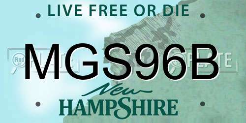 MGS96B New Hampshire License Plate