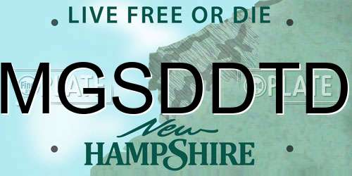 MGSDDTD New Hampshire License Plate