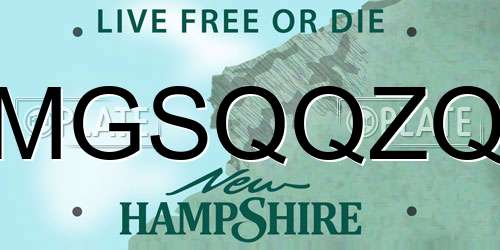 MGSQQZQ New Hampshire License Plate