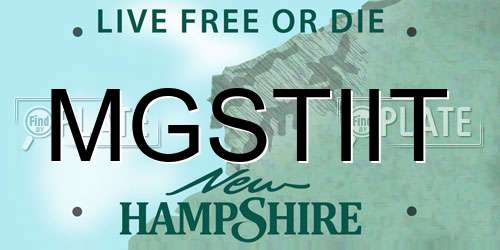 MGSTIIT New Hampshire License Plate
